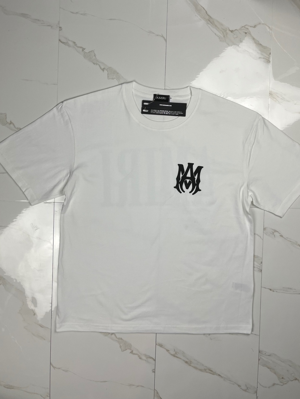 Amiri White Cotton Logo Print T-Shirt